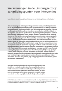 Werkvermogen in de Limburgse zorg. Aangrijpingspunten voor interventies